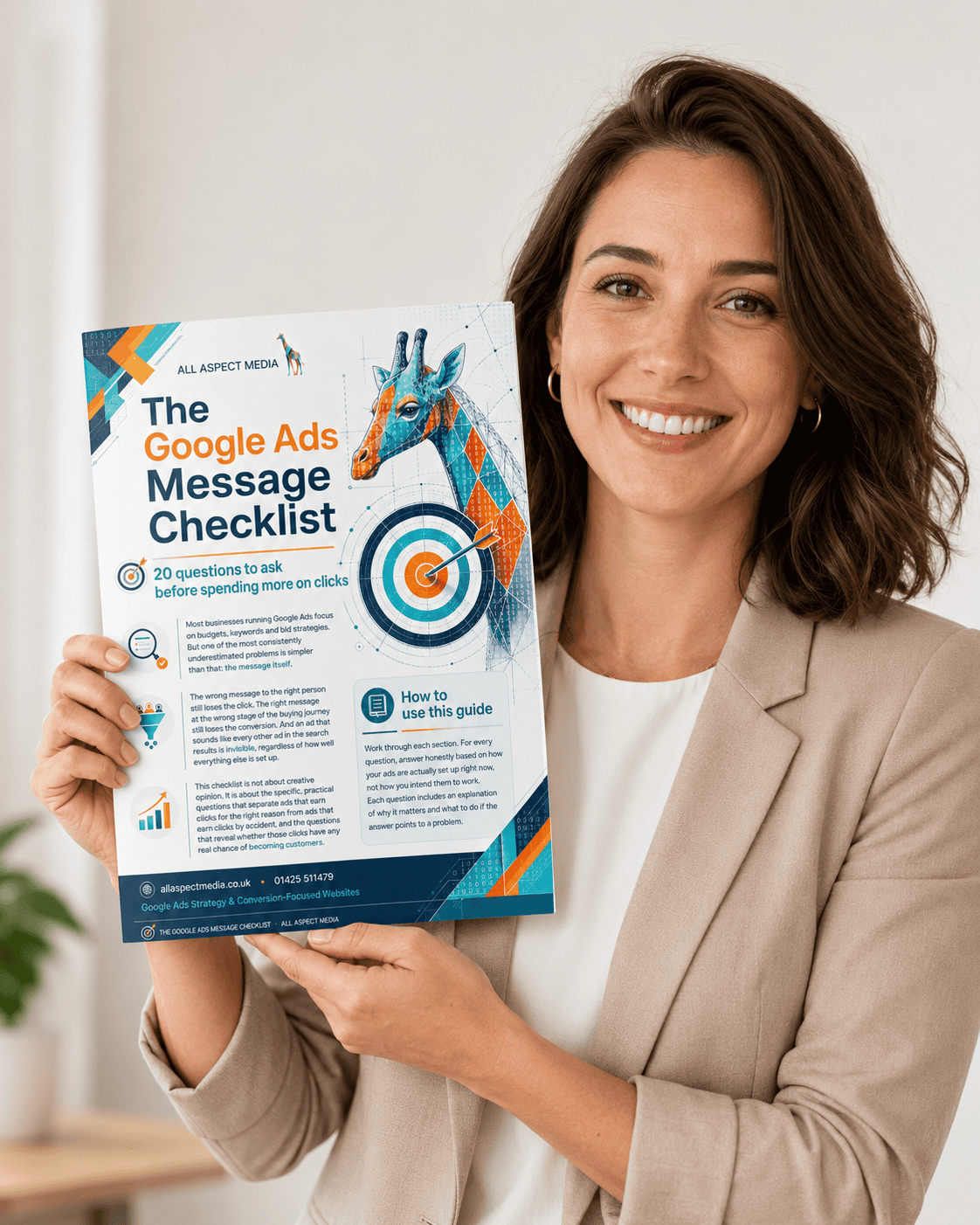Google Ads Message Checlist holding image